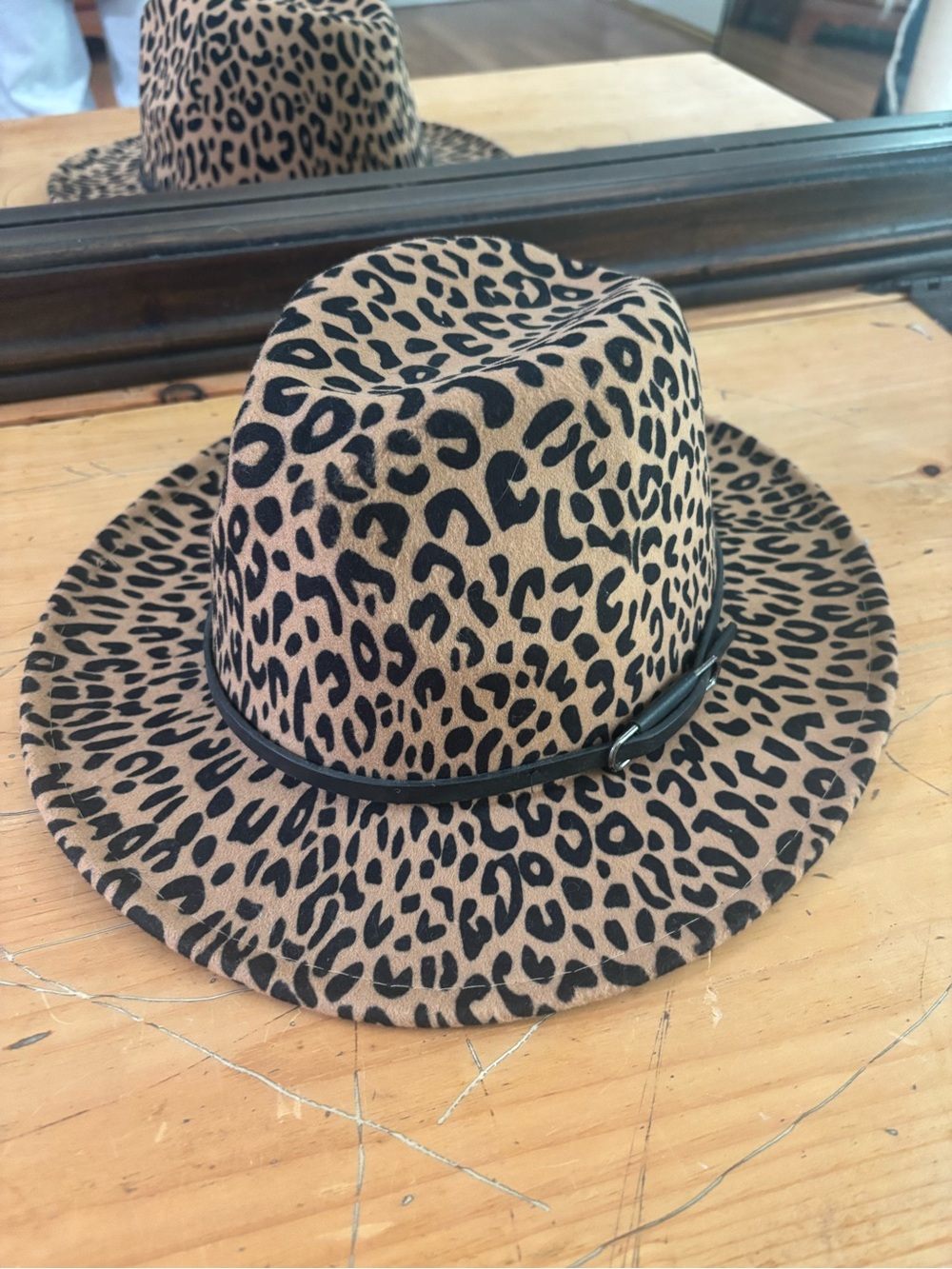 Leopard Print Fedora with Slim Black Band
